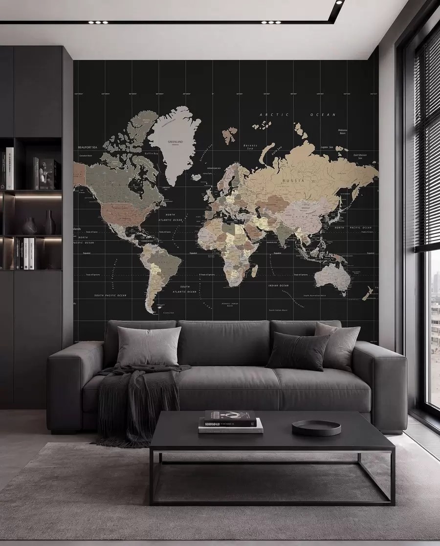 Fototapety Mapa sveta so zakreslenými rôznymi krajinami u99477d1
