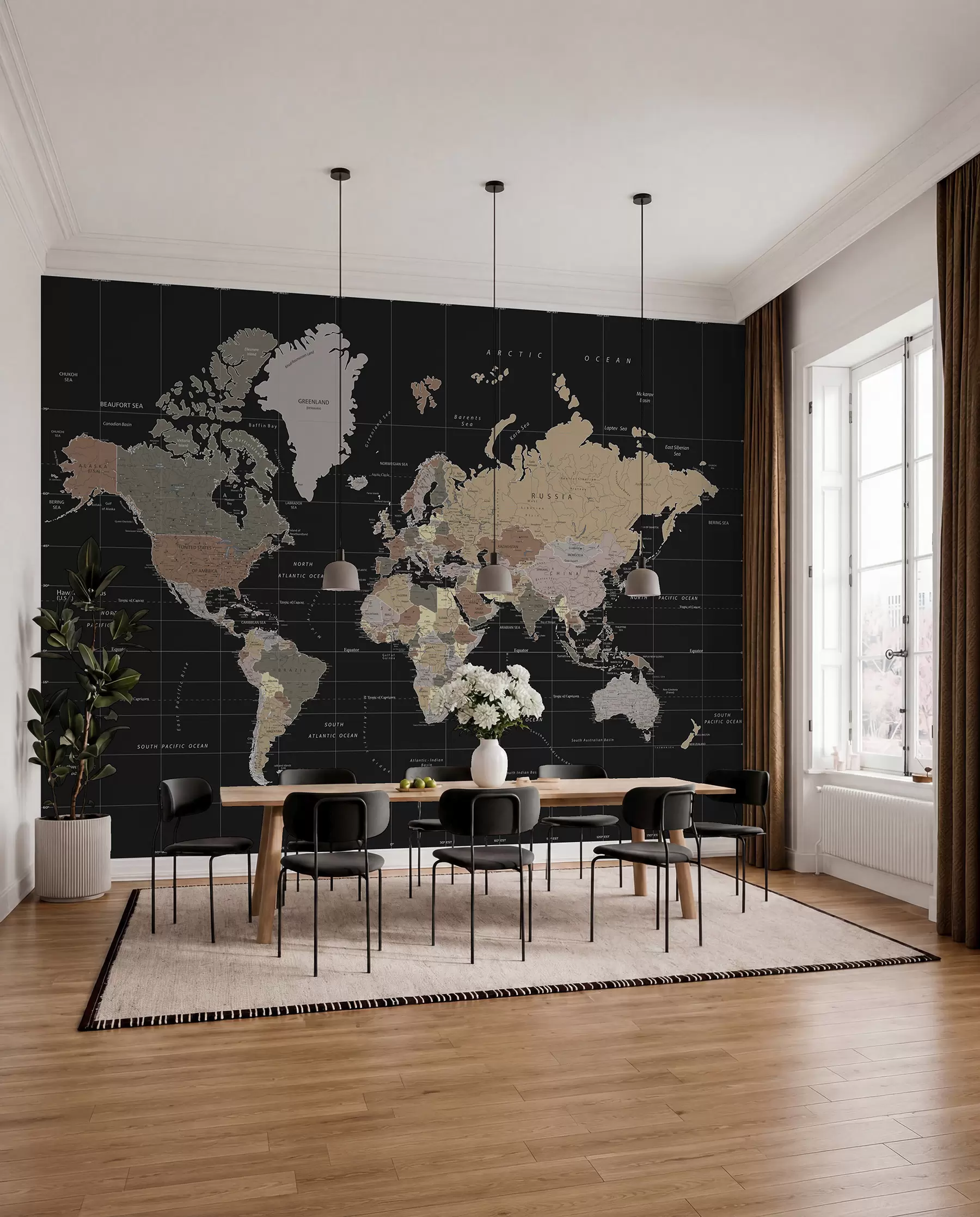 Fototapety Mapa sveta so zakreslenými rôznymi krajinami u99477d1