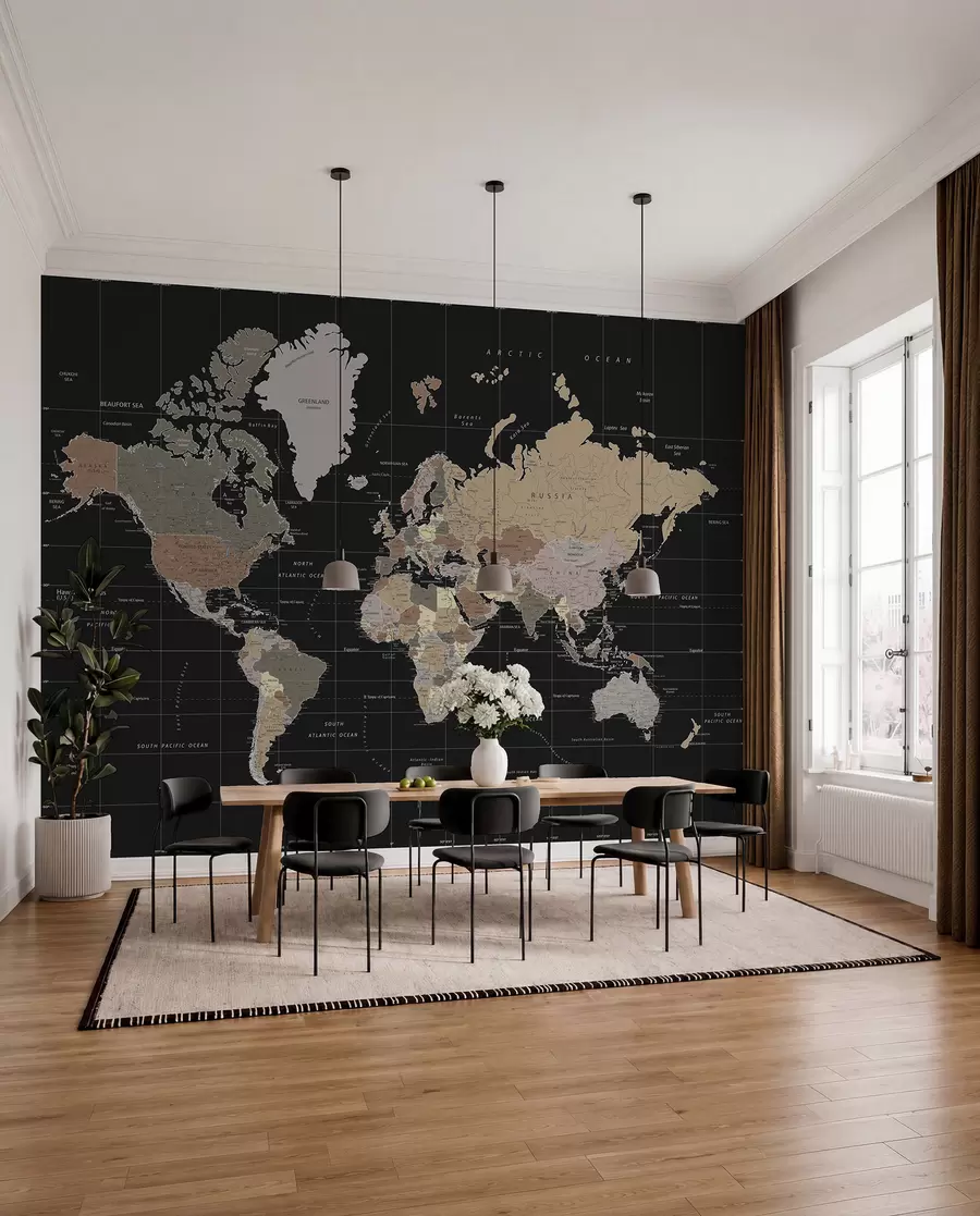 Fototapety Mapa sveta so zakreslenými rôznymi krajinami u99477d1