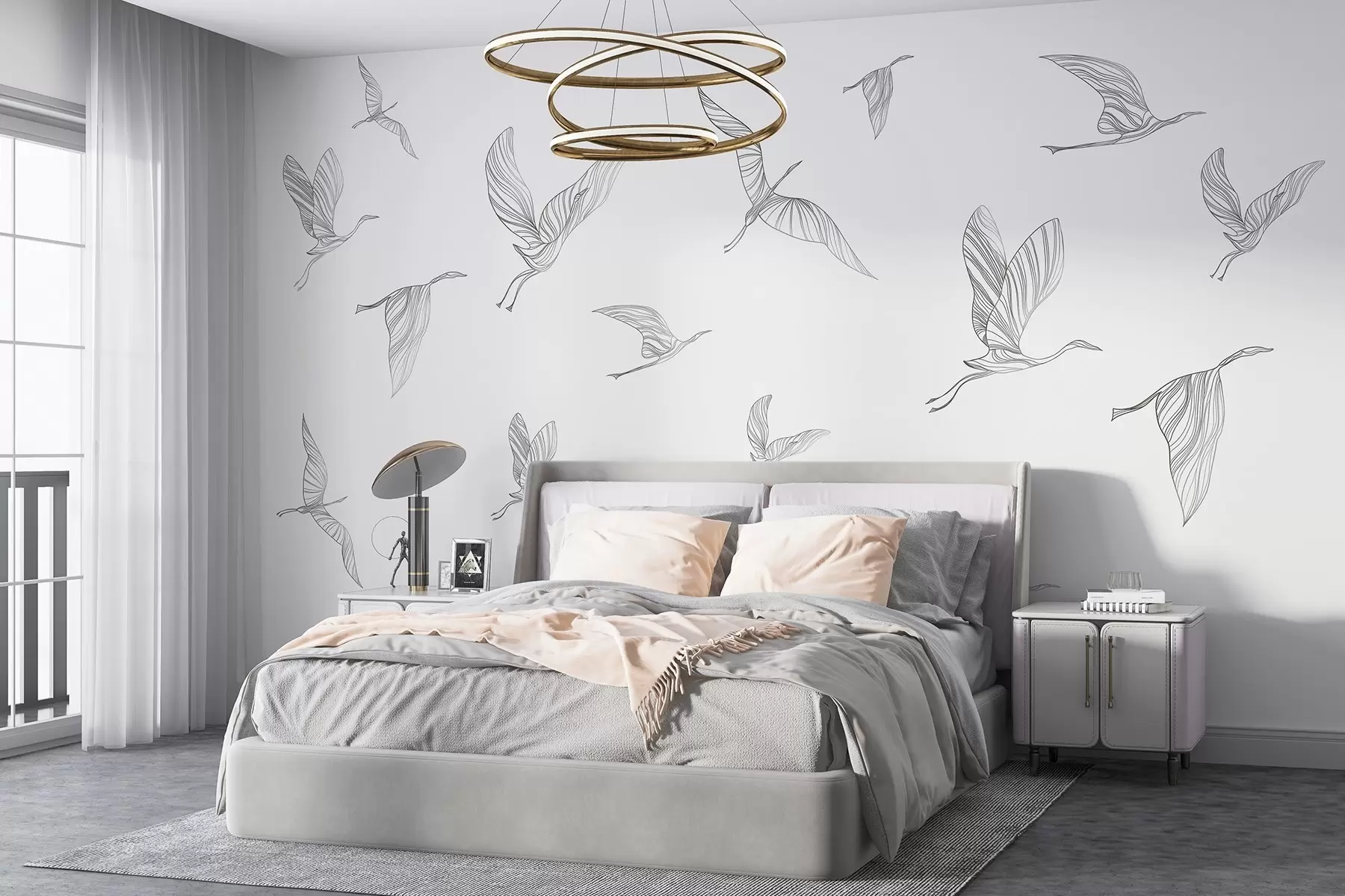 Fototapety Elegantné vtáky vznášajúce sa na oblohe w00758