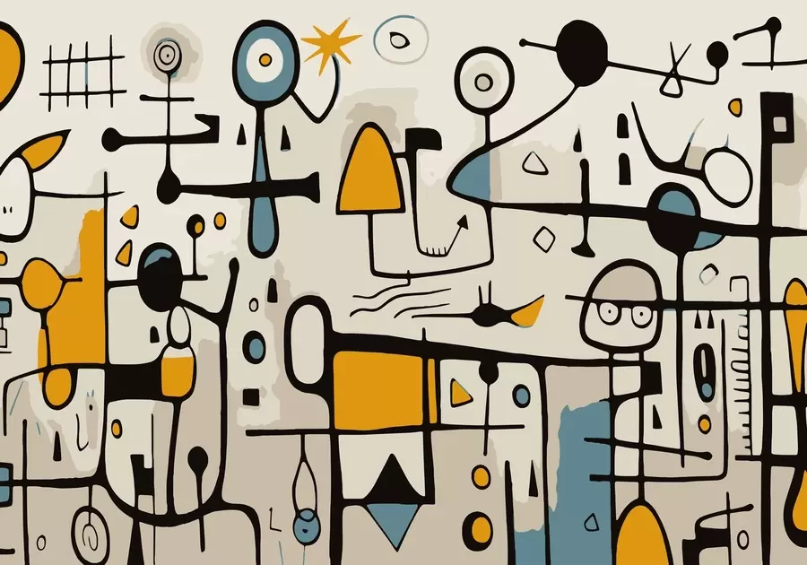 Fototapety Abstraktné umenie s geometrickými tvarmi v secesnom štýle w02029