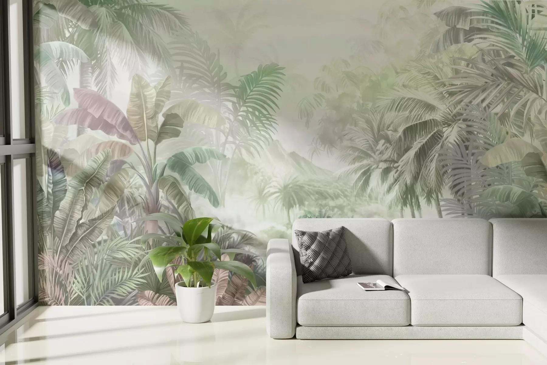 Fototapety Dažďový prales v jemných zelených tónoch w01931v1