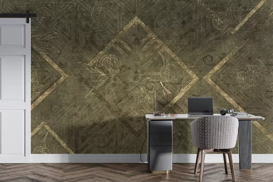 Fototapety Grunge textúra s kvetinovými vzormi w02079v1