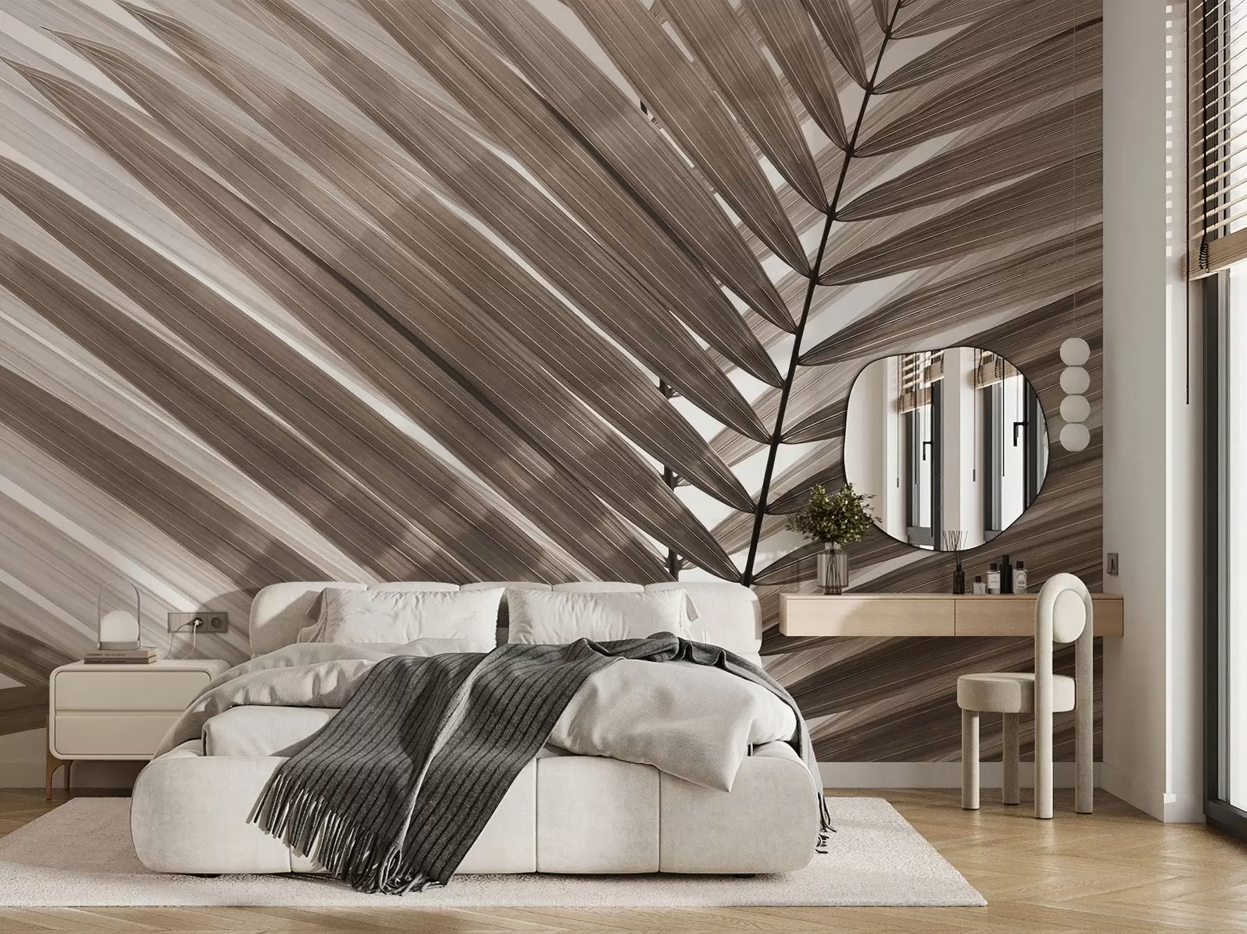 Fototapety Elegantné palmové listy v jemnej sépiovej farbe u97550v1