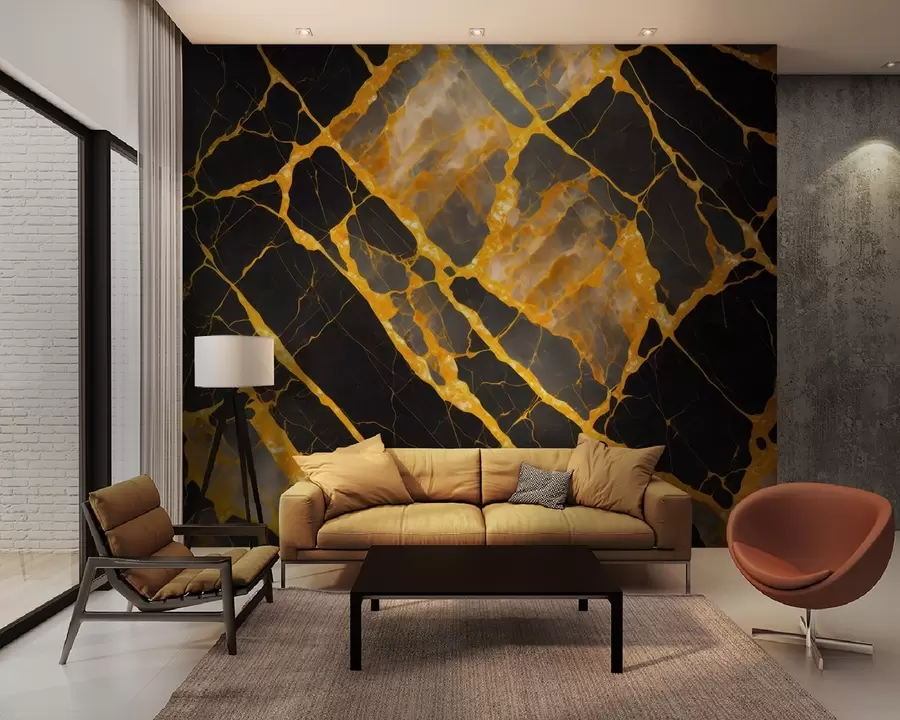 Fototapety Výrazný kontrast čiernej a oranžovej u94111