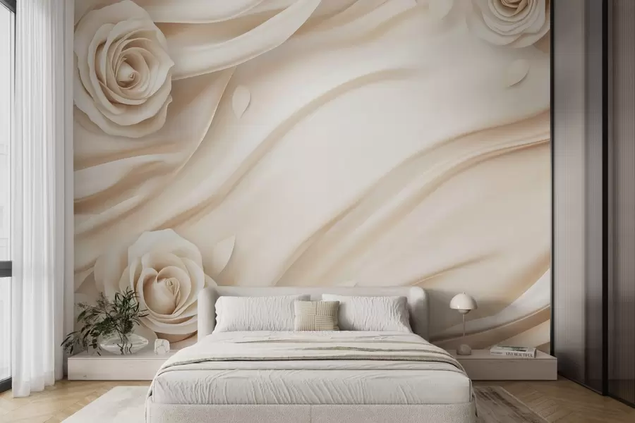 Fototapety Elegantné béžové pozadie s ružami w02197