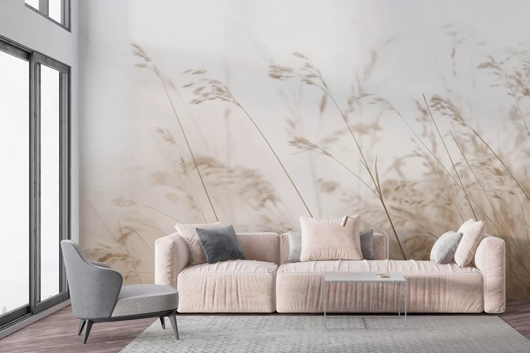 Fototapety Poľné trávy za hmlistého svitania w02250