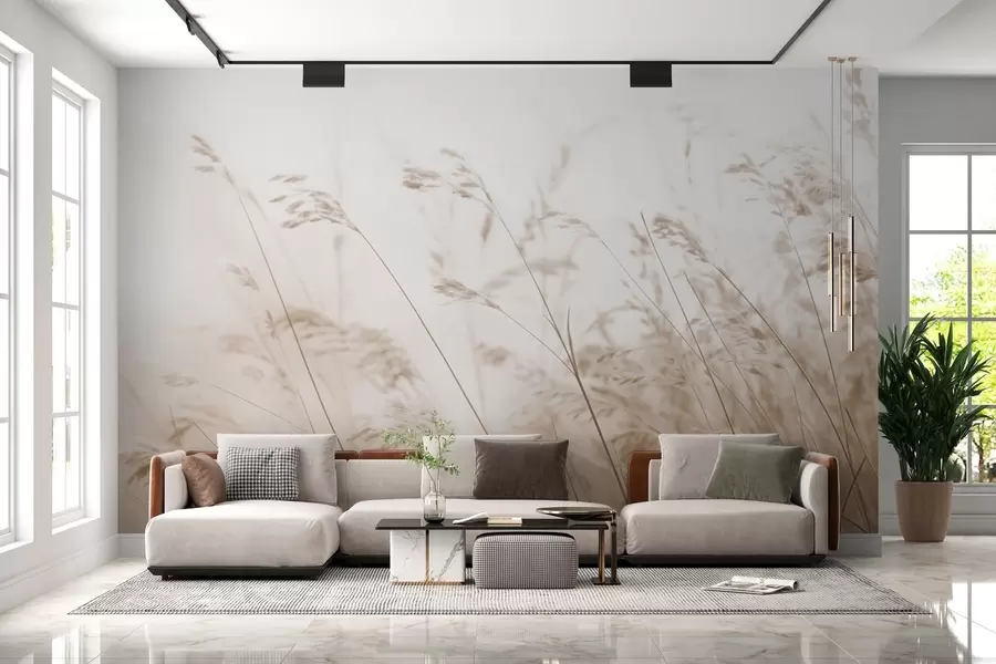 Fototapety Poľné trávy za hmlistého svitania w02250