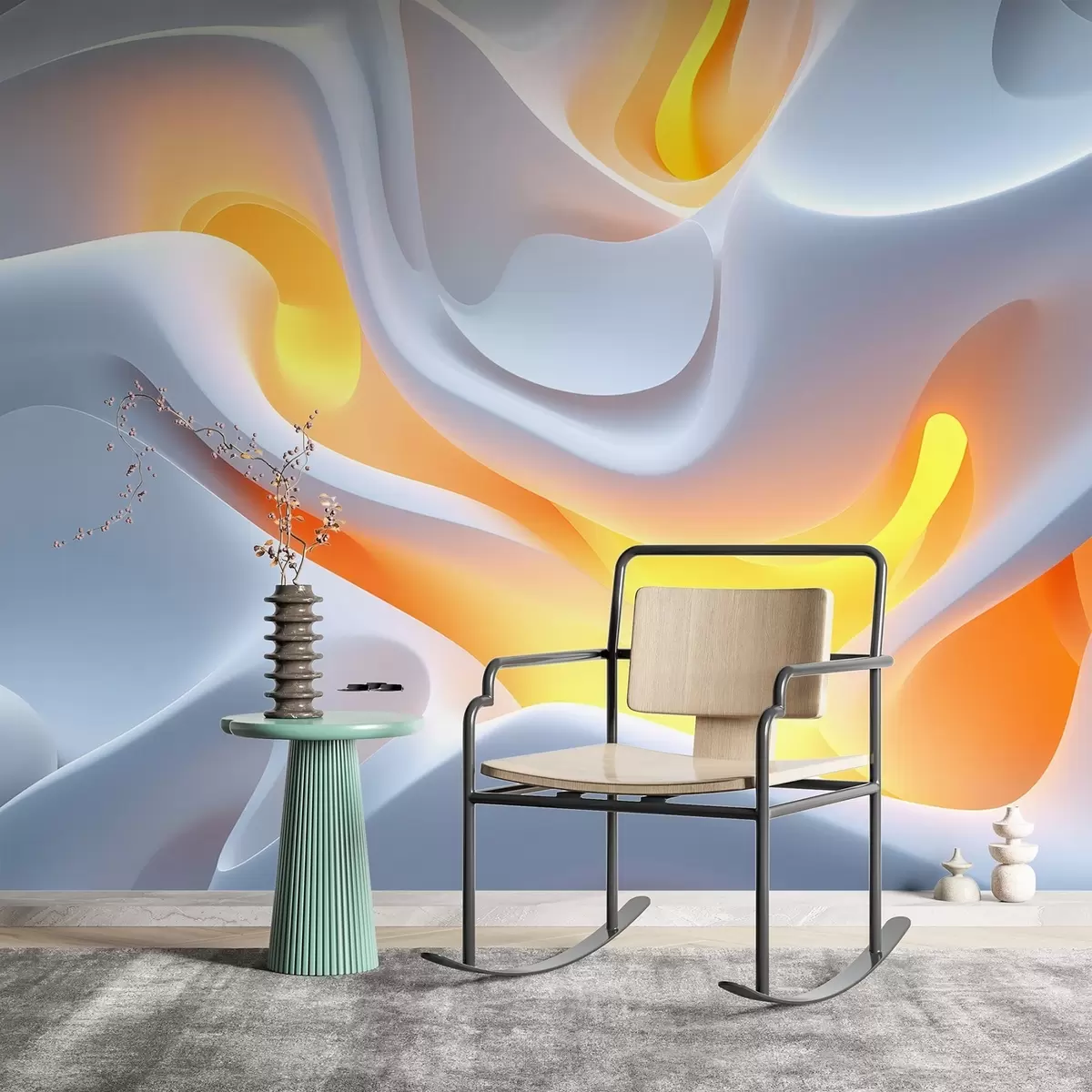 Fototapety Abstraktné mestské vlny so simulovaným vnútorným svitom w02249