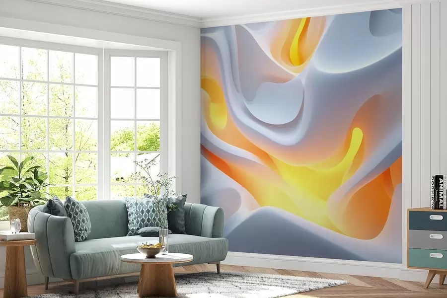 Fototapety Abstraktné mestské vlny so simulovaným vnútorným svitom w02249