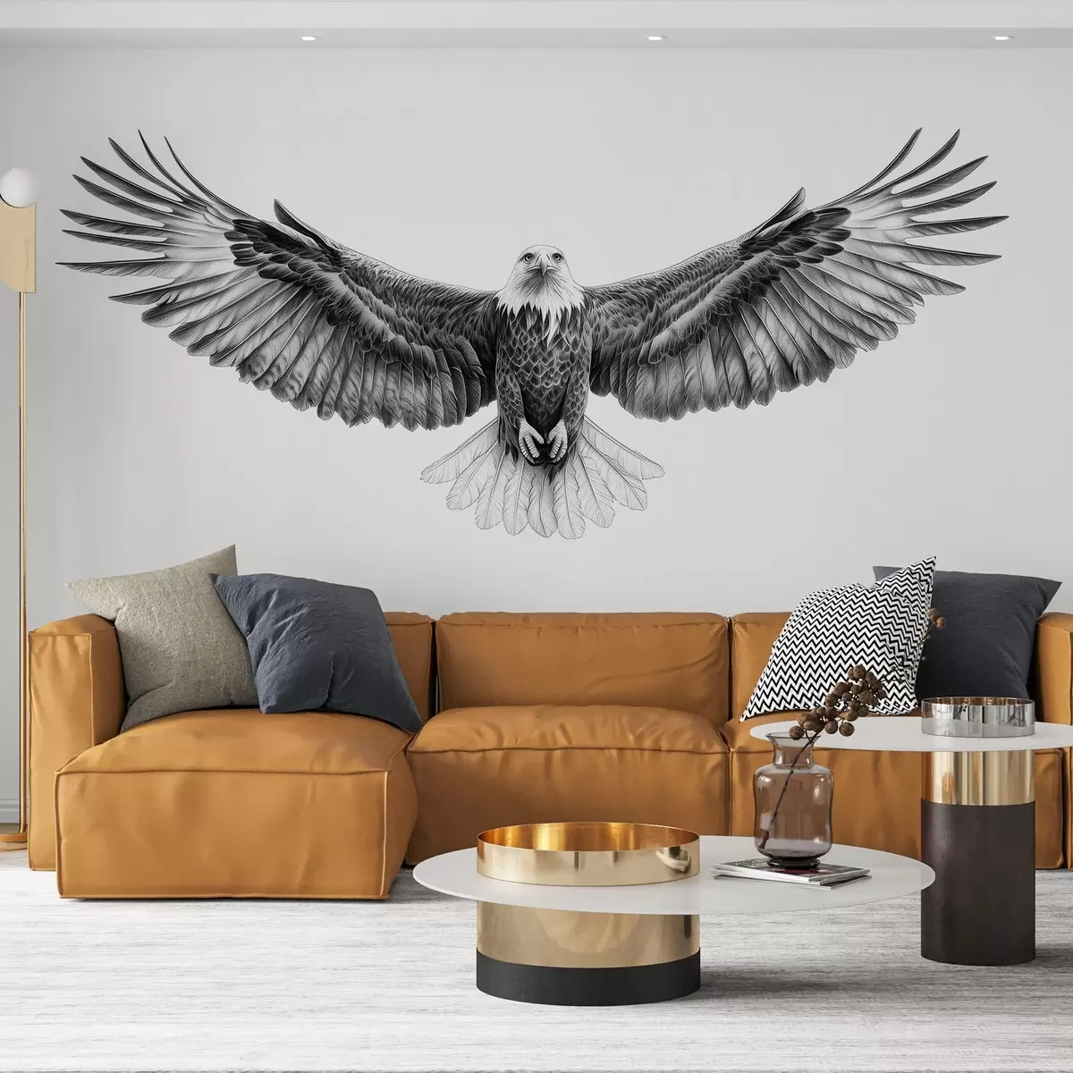 Fototapety Lietajúci orol, kresba ceruzkou, vtáky, minimalizmus w02370