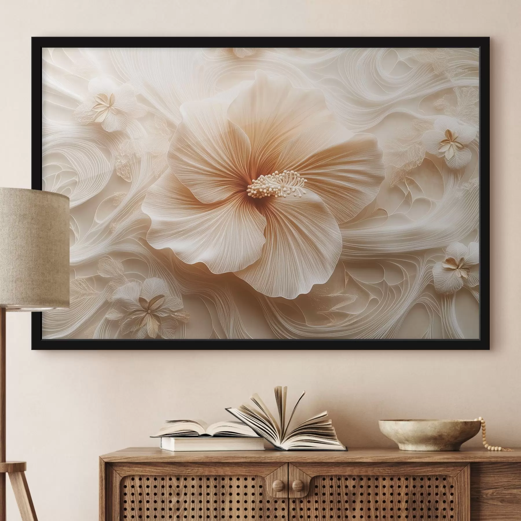 Fototapety Béžový kvet s elegantným vzorom f41860