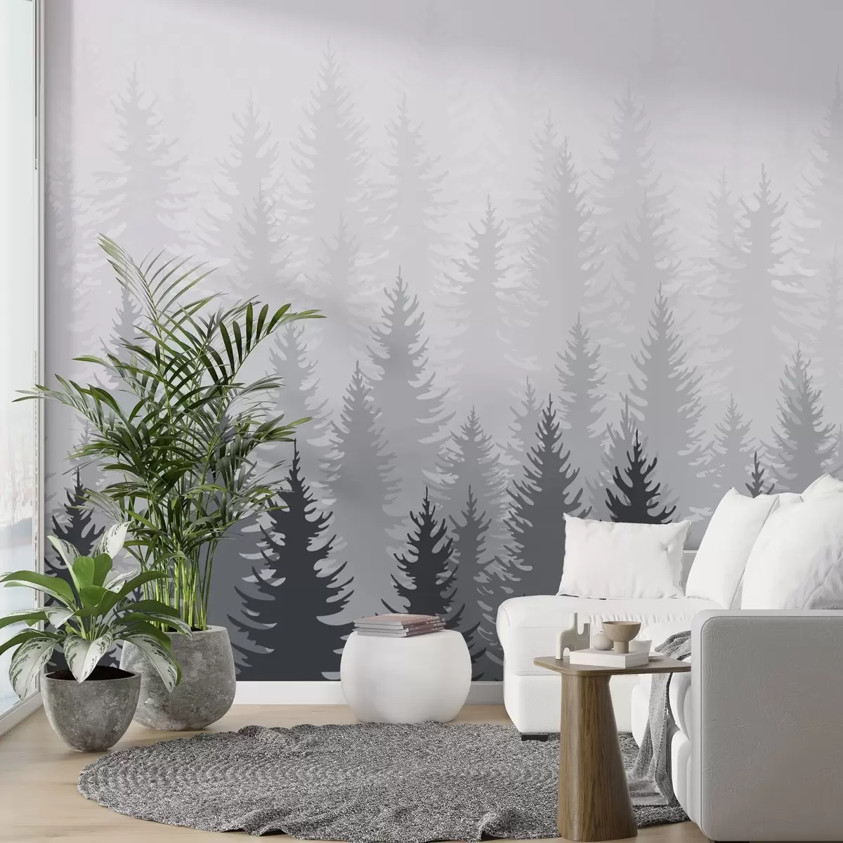 Fototapety Ihličnatý les v hmle w02386