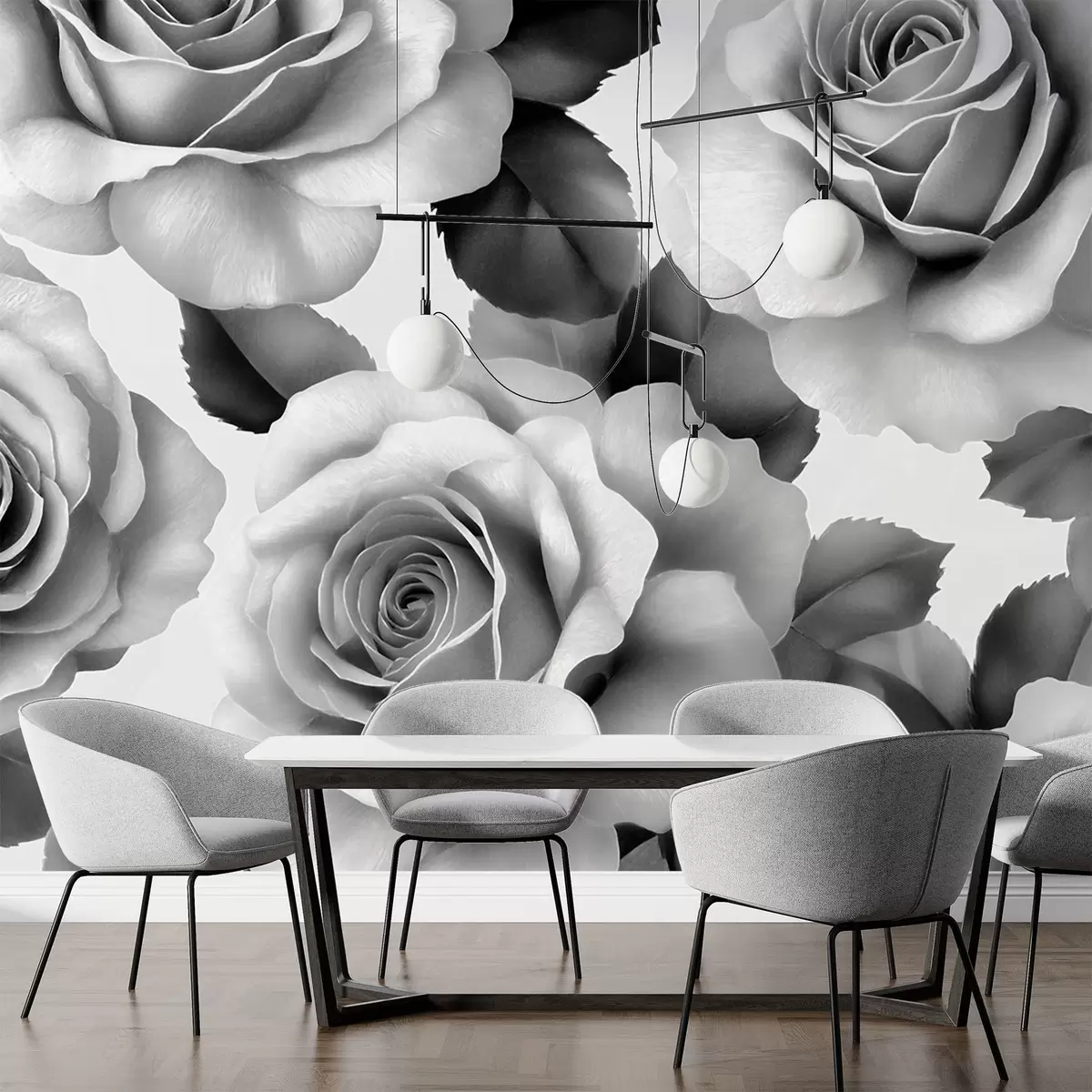 Fototapety Čierne a biele ruže w02305 - Uwalls.sk Fototapety Čierne a biele ruže w02305