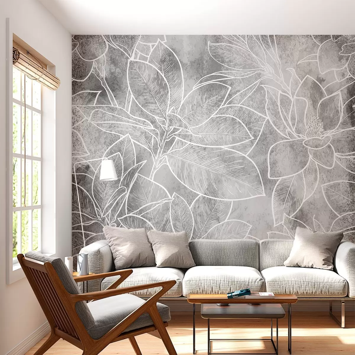 Fototapety Obrysové listy na textúrovanom pozadí w02306v2