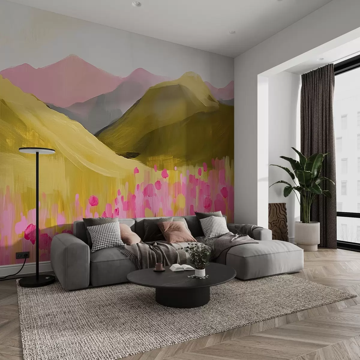 Fototapety Ružové kvety v horách w08456