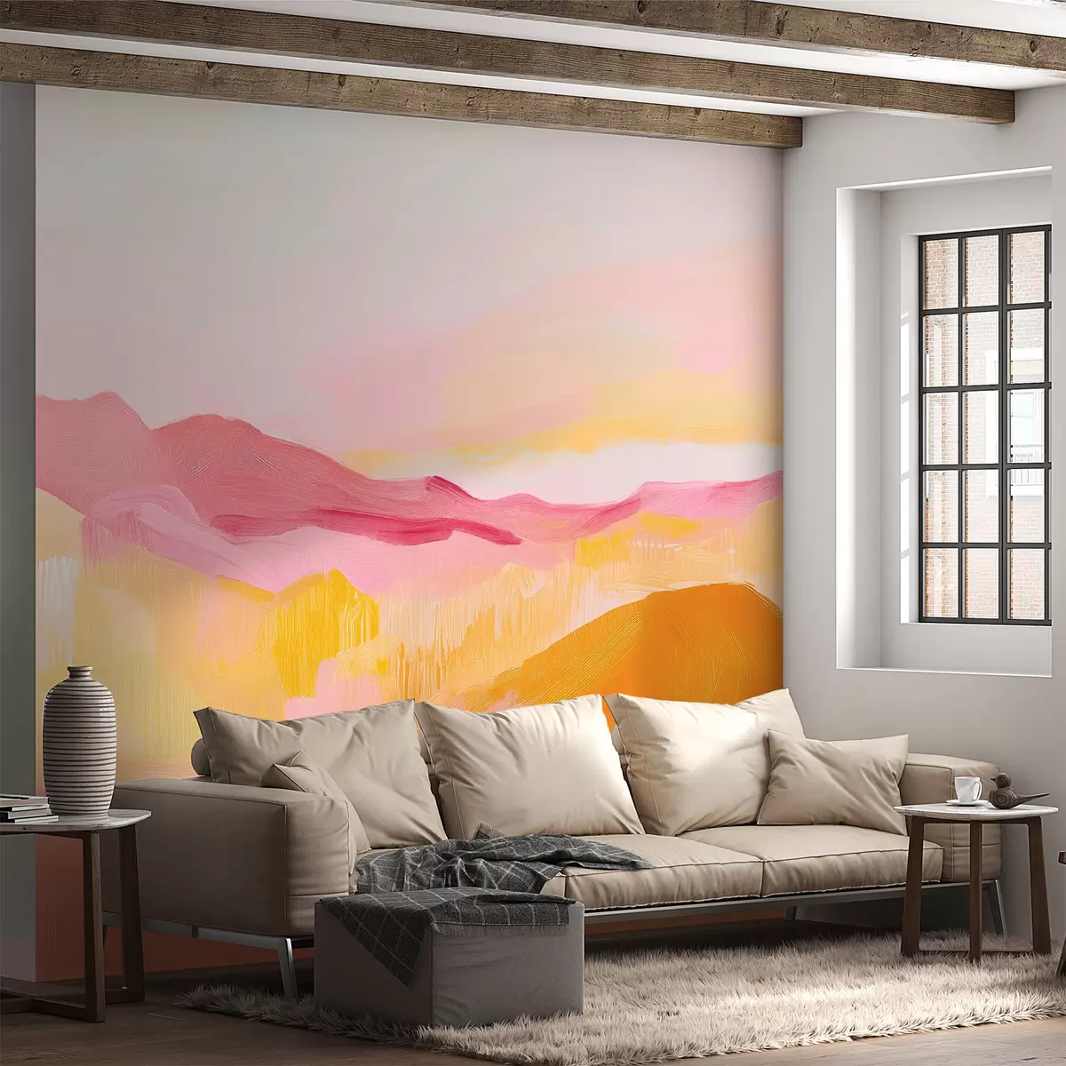 Fototapety Svetlé abstraktné hory w08458