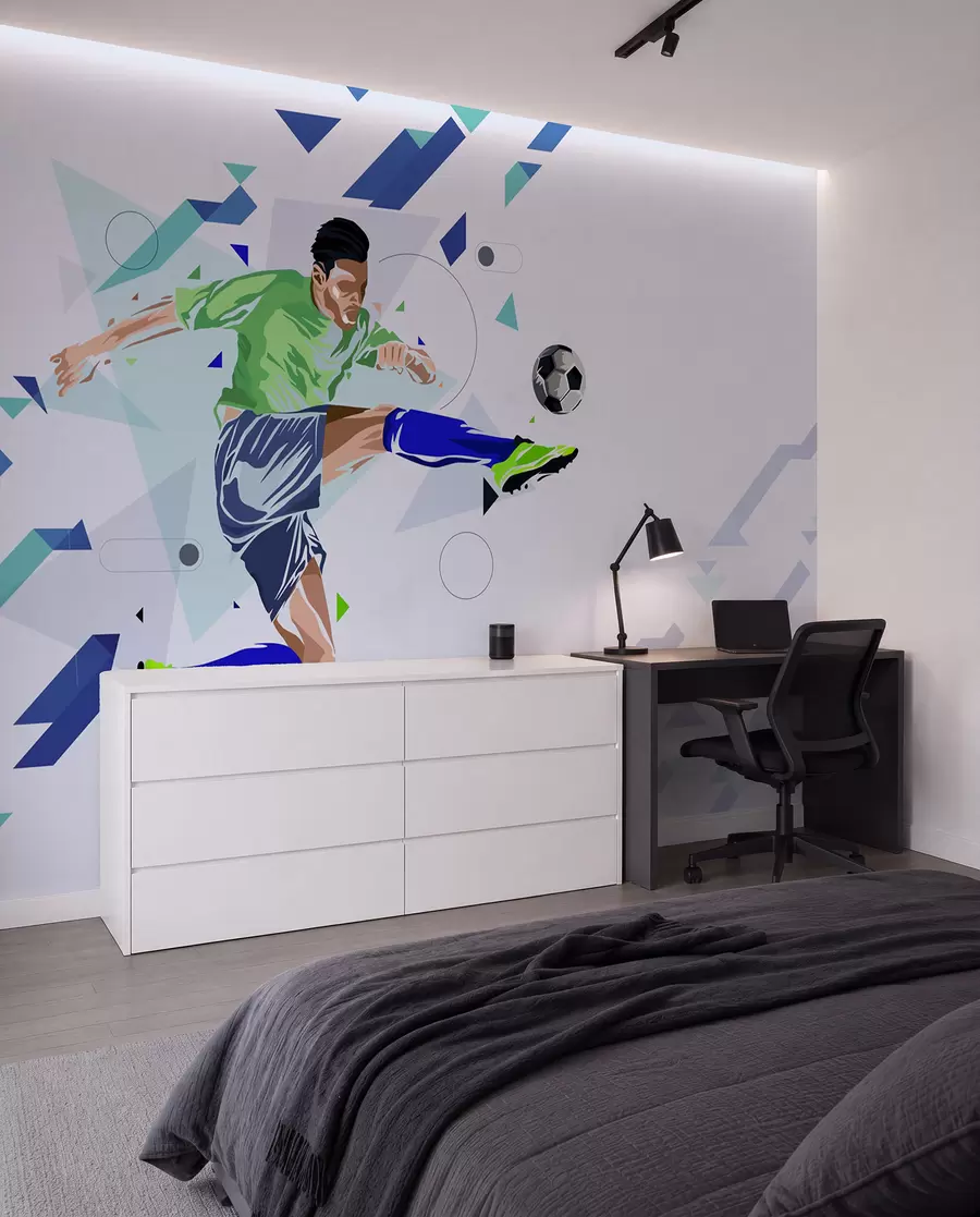 Fototapety futbalista, ktorý kope do lopty w02401