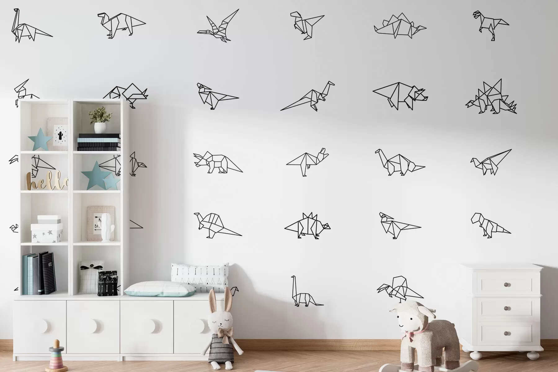 Fototapety Origami dinosaury w02374