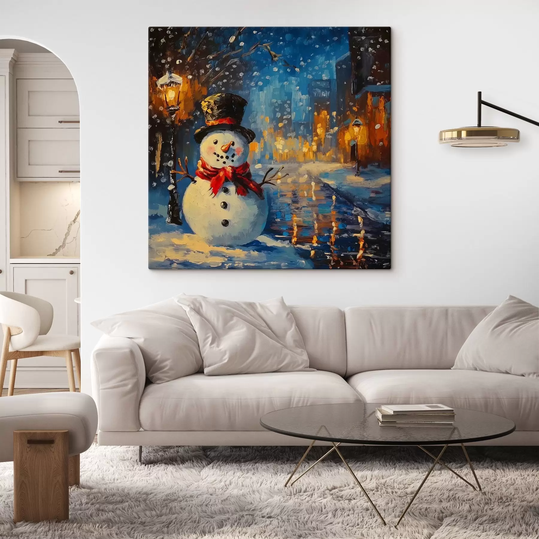 Obraz Zimný snehuliak s41913