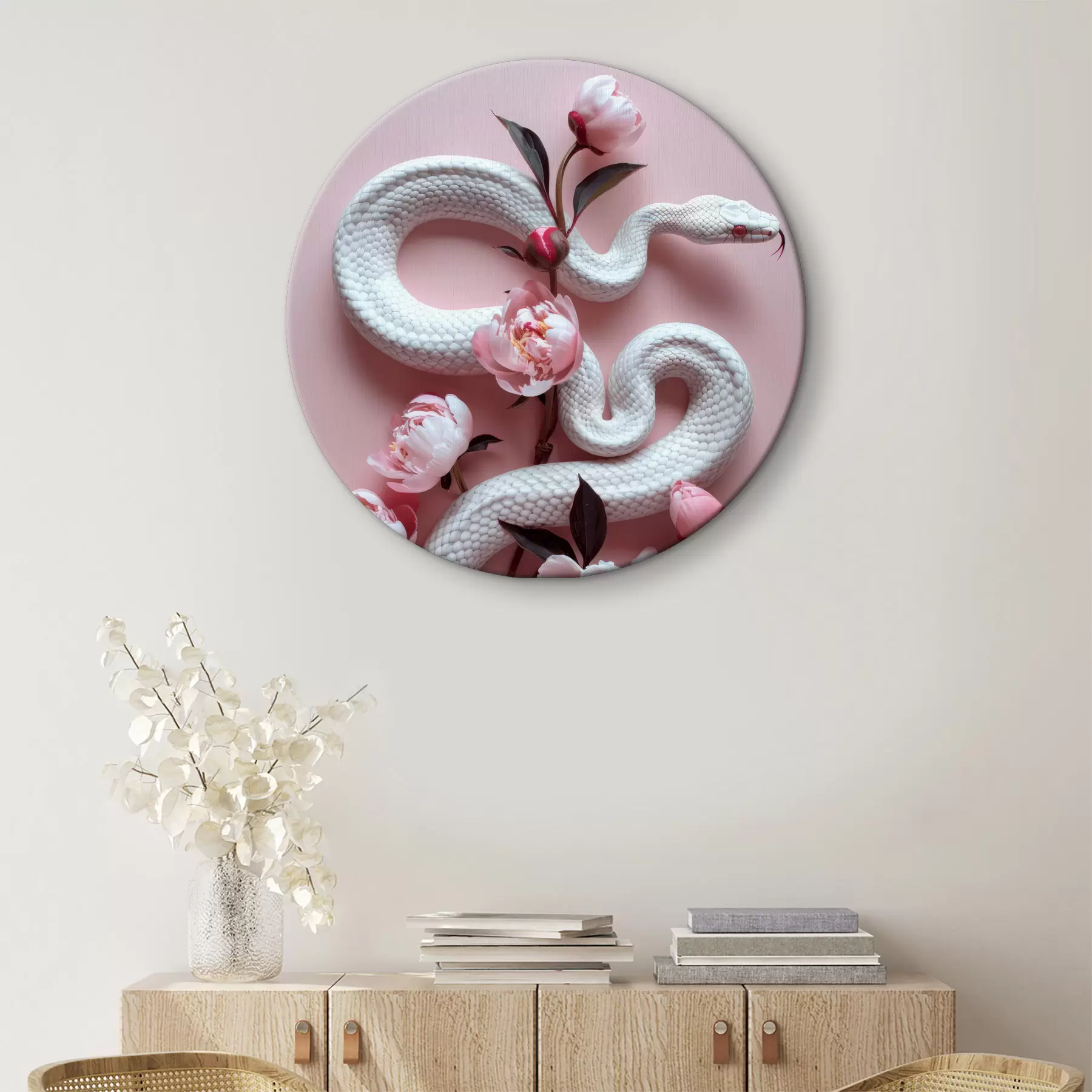 Fototapety Pivonky a biely had r39942