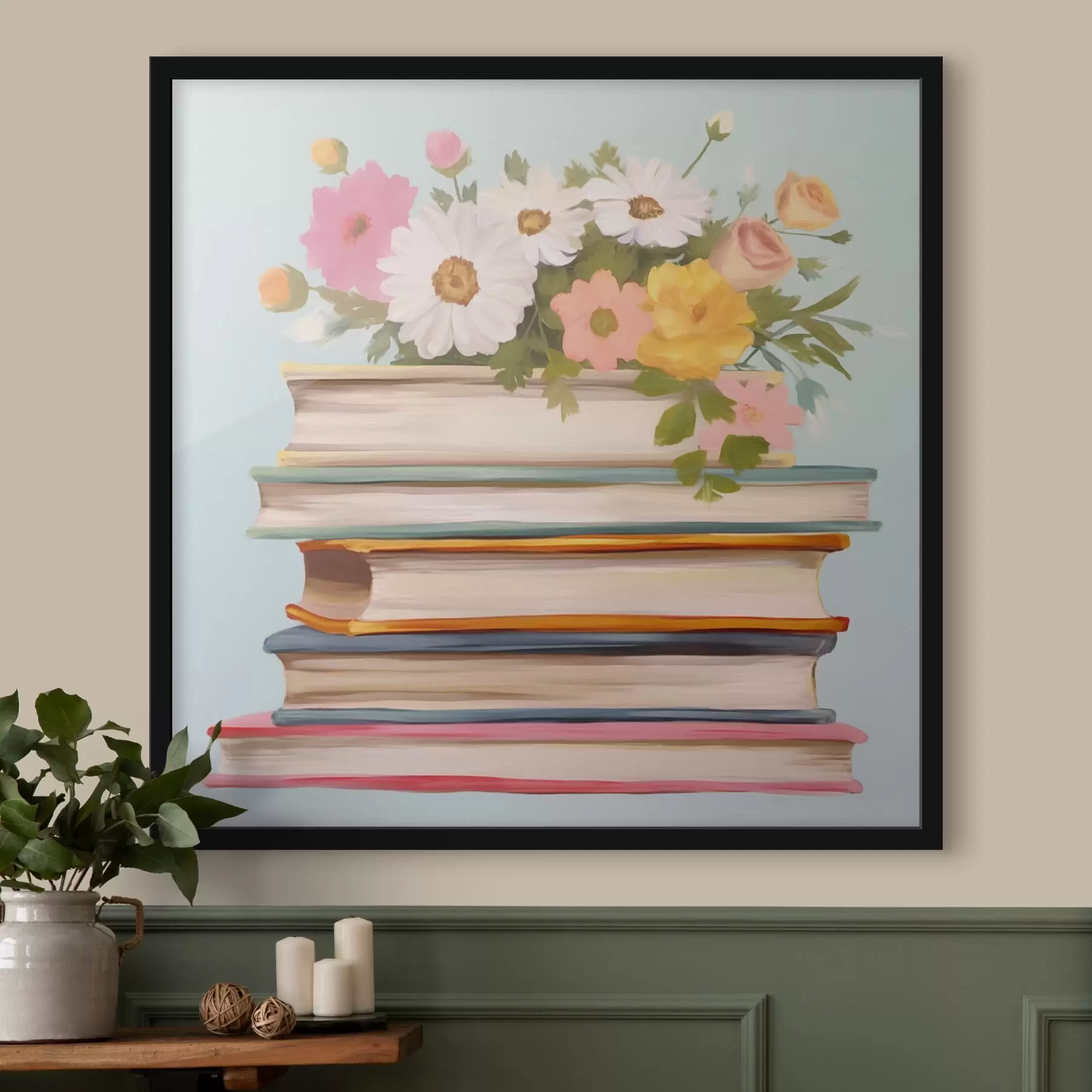 Fototapety Knihy a kvety f41803