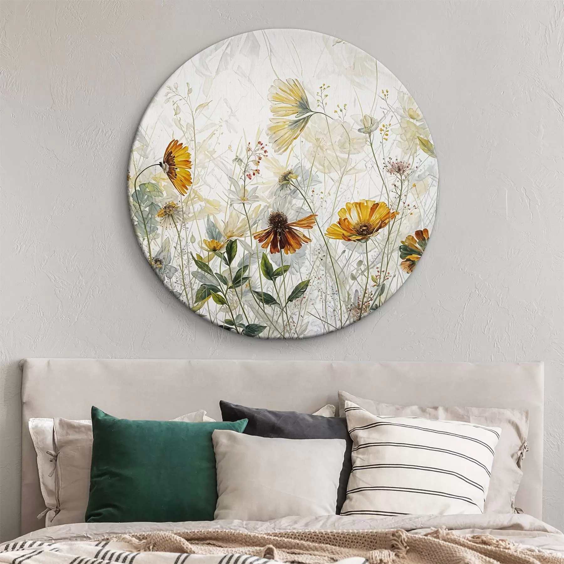 Obraz Poľné jemné kvety na bielom pozadí olejomaľba r38197