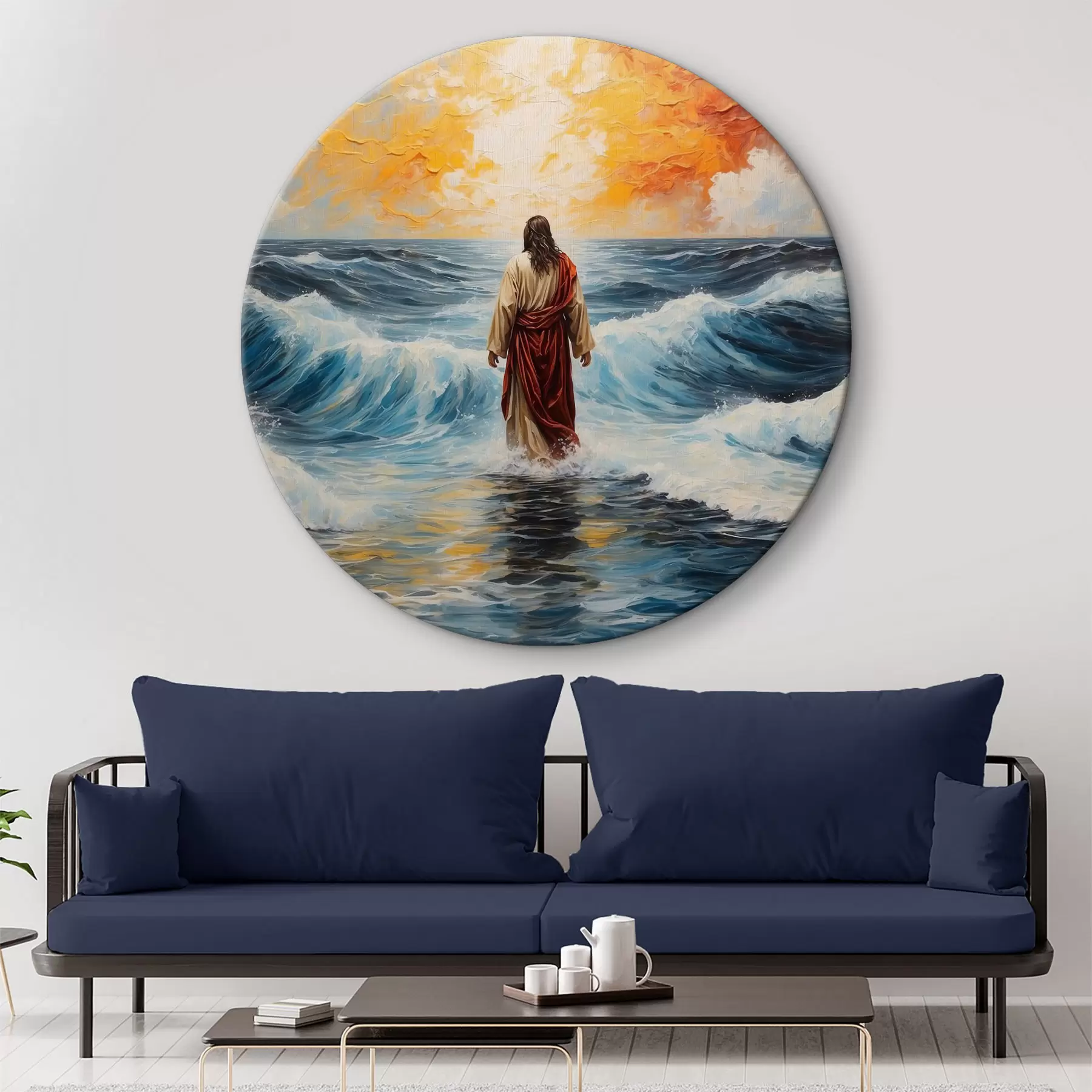 Obraz Ježiš Kristus kráčajúci po rozbúrenom mori r38613