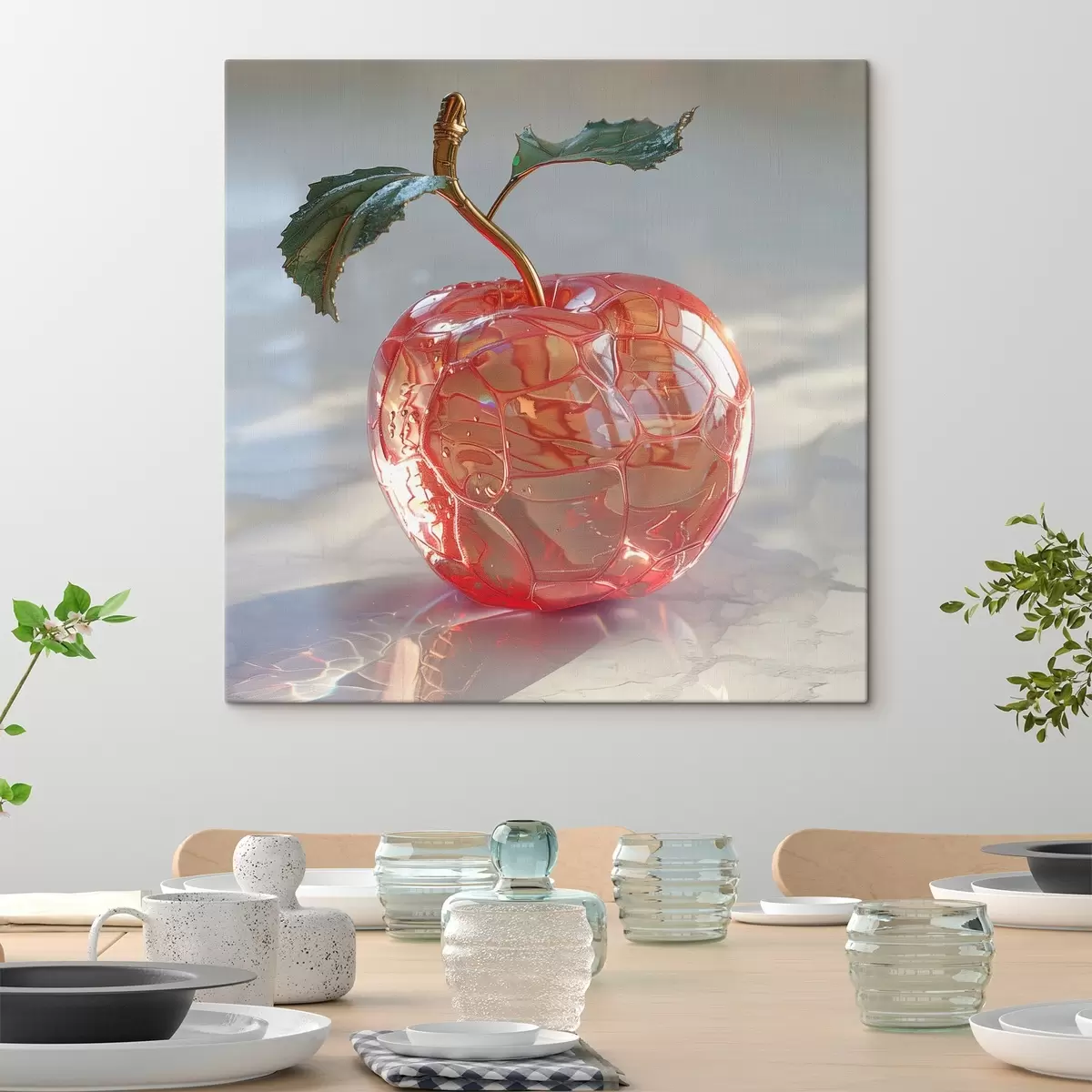 Obraz Ovocie, priehľadné jablko s42070