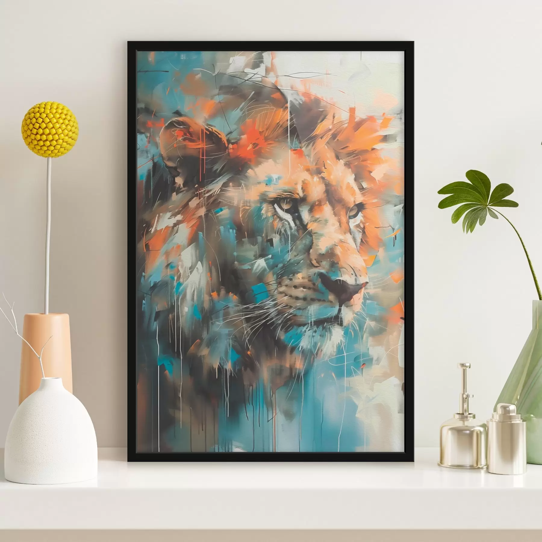 Fototapety Textúra s trendovou potlačou Safari Lion f38422