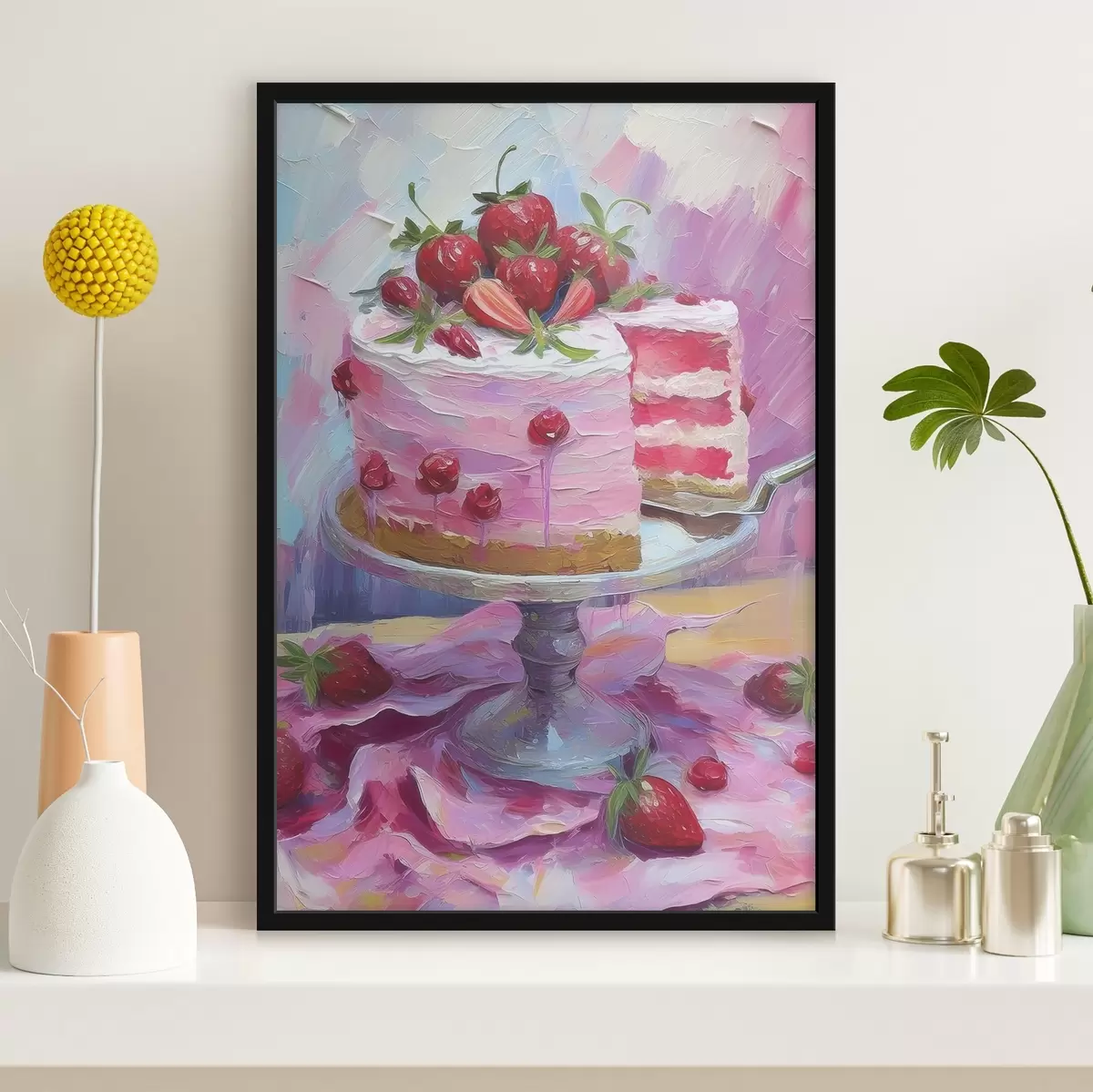 Plagáty Maľovanie torty kúskom torty f38498