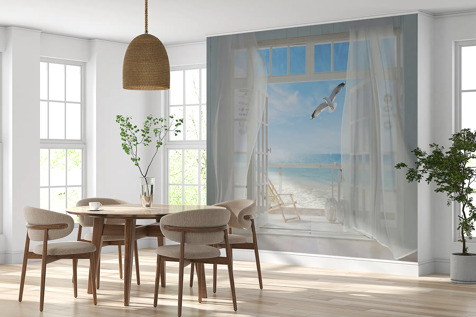 Fototapety More a čajka v okne u40534