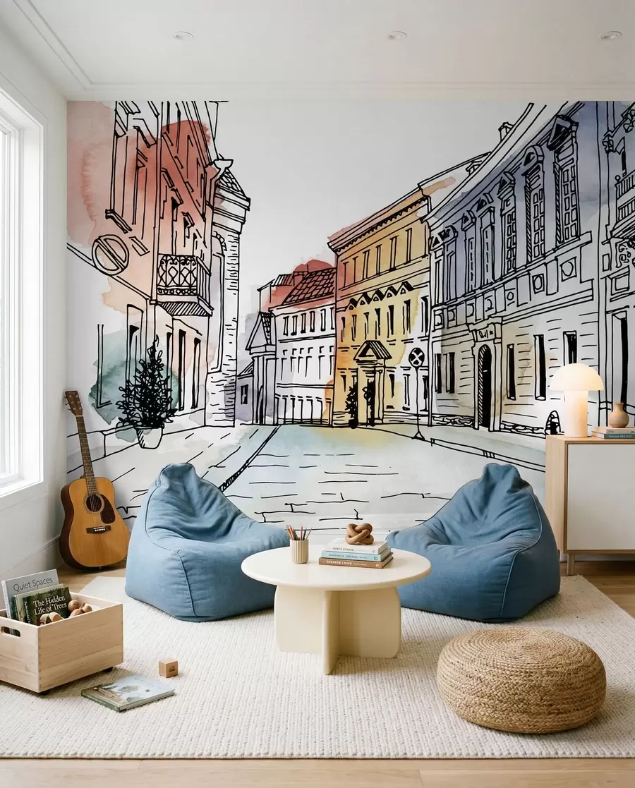 Fototapety Staré mesto v akvareli u51062