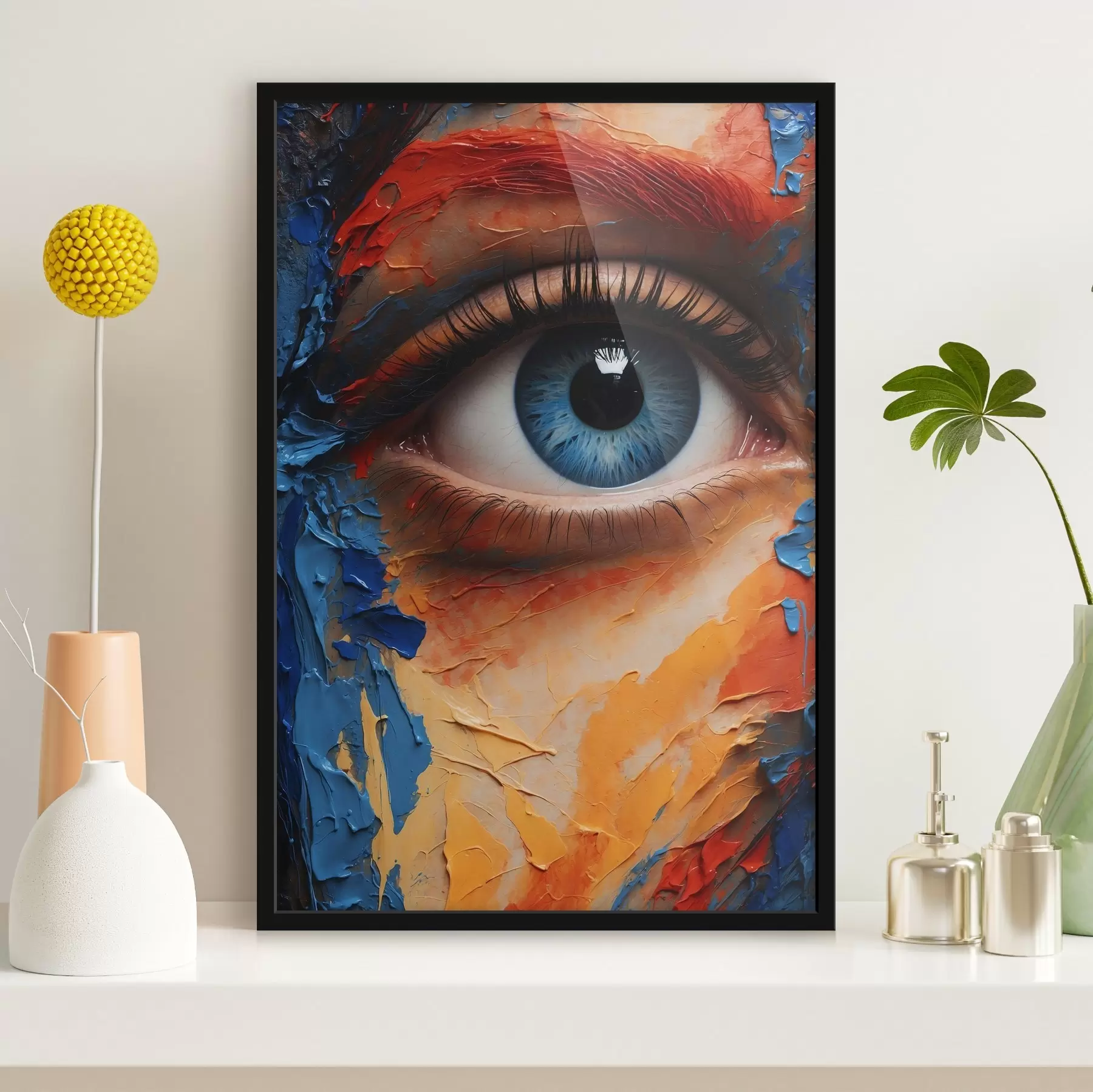Fototapety Žiarivé farby v nápadnom zábere oka f39005