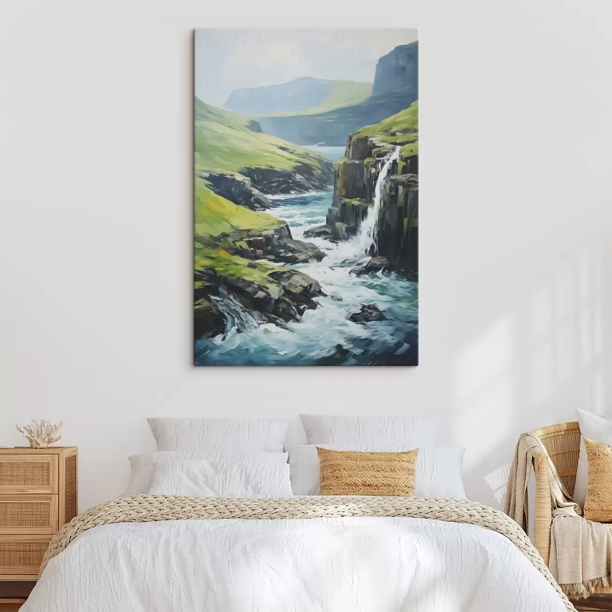 Obraz Rieka medzi fjordmi imitácia maľby s42125