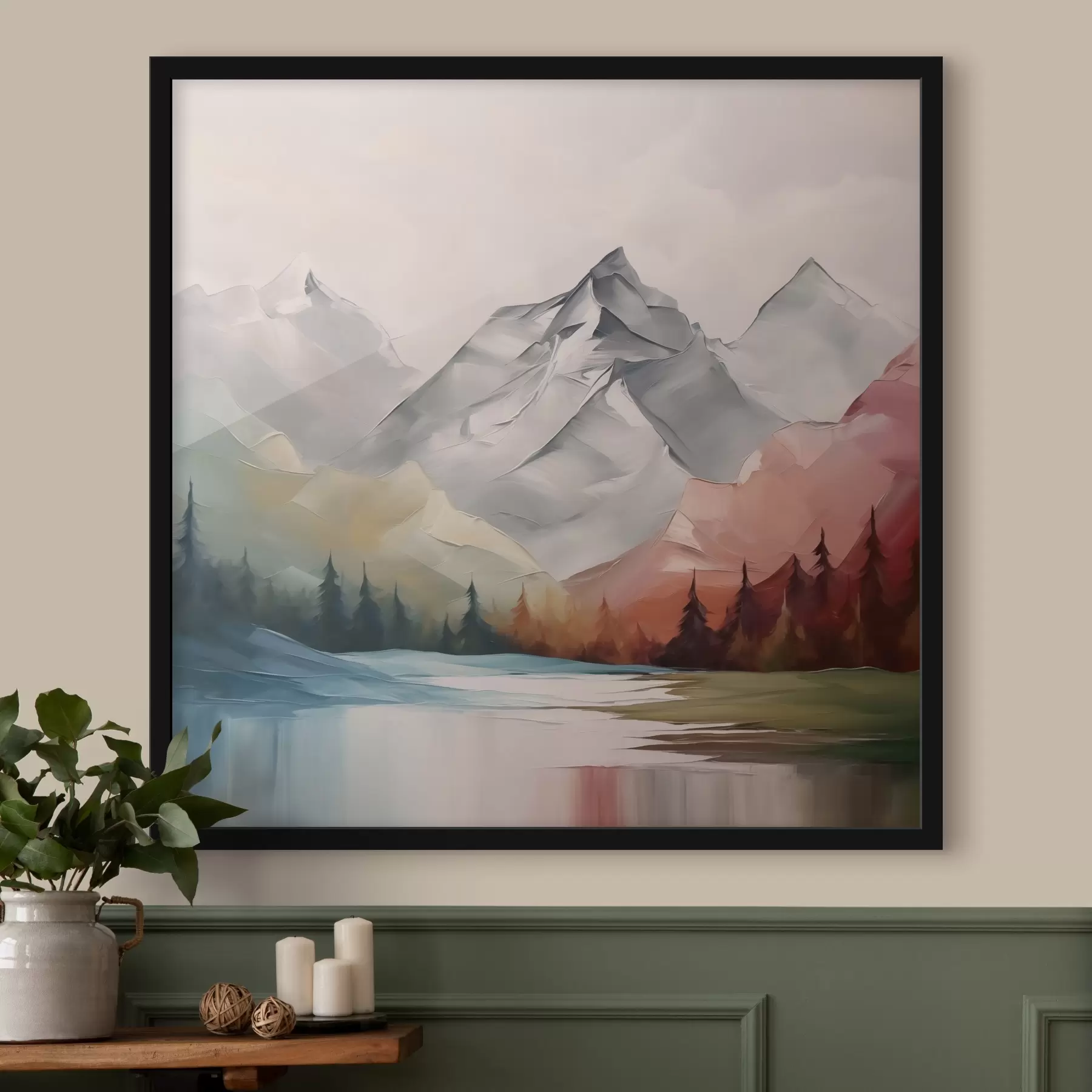 Fototapety Hory a lesy imitácia maľby f42128