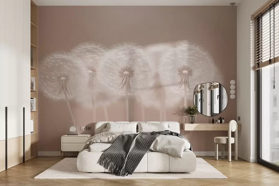 Fototapety Jemné ružové vzdušné púpavy na ružovom prírodnom pozadí w08498v1