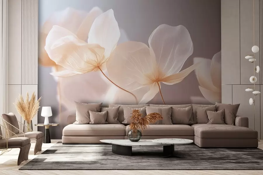 Fototapety Lotosové lístky, jemná kompozícia s ružovým pozadím w08500v1