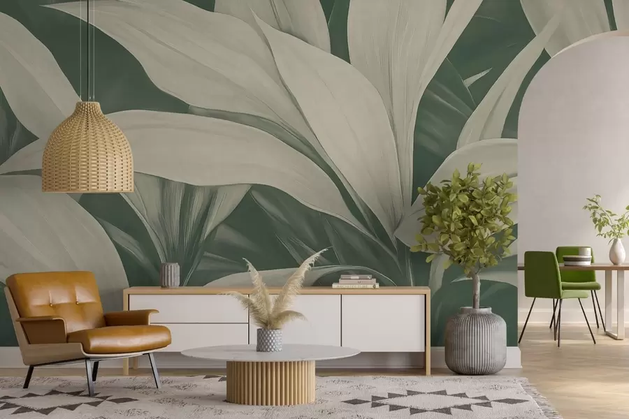 Fototapety Veľké zelené listy rastlín w08501v1