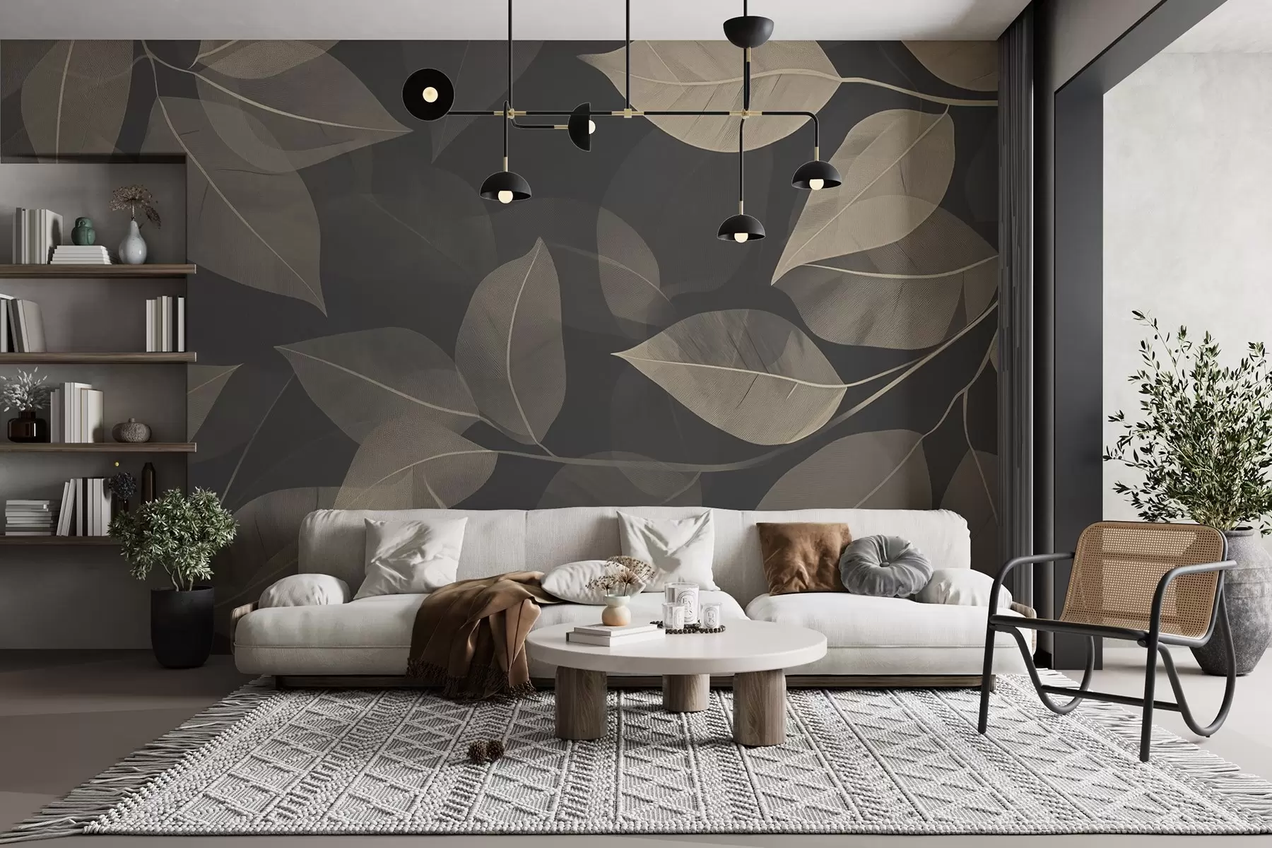 Fototapety Vetvy listov v modrých a sivých tónoch w08502v1