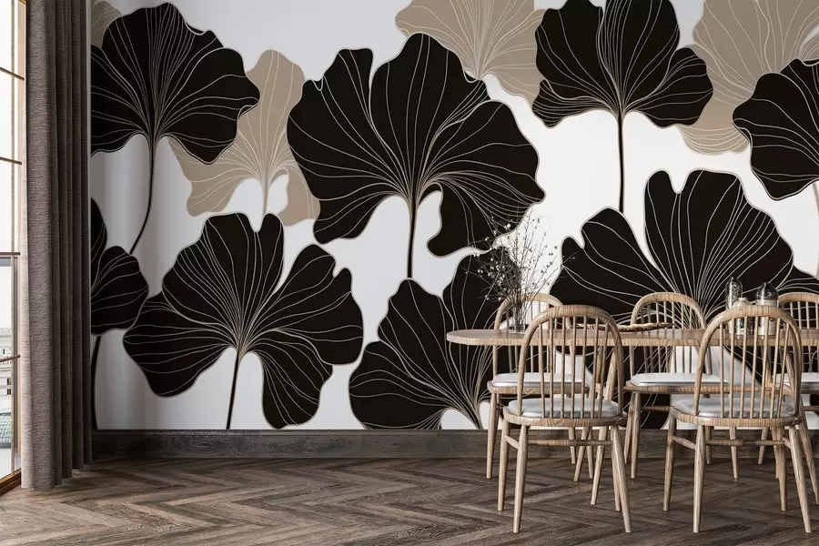 Fototapety Štylizované obrysy listov w02525v2 - Uwalls.sk Fototapety Štylizované obrysy listov w02525v2
