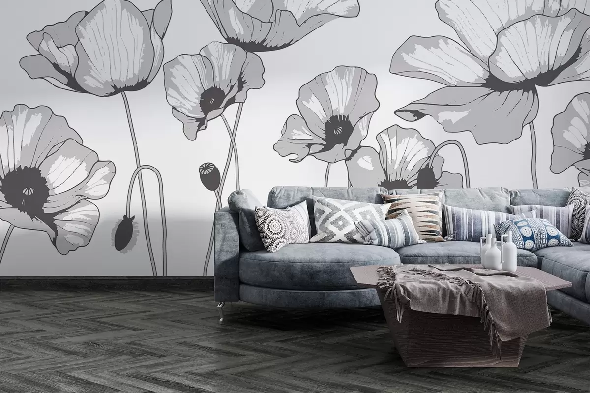 Fototapety Čierne a biele maky w02528