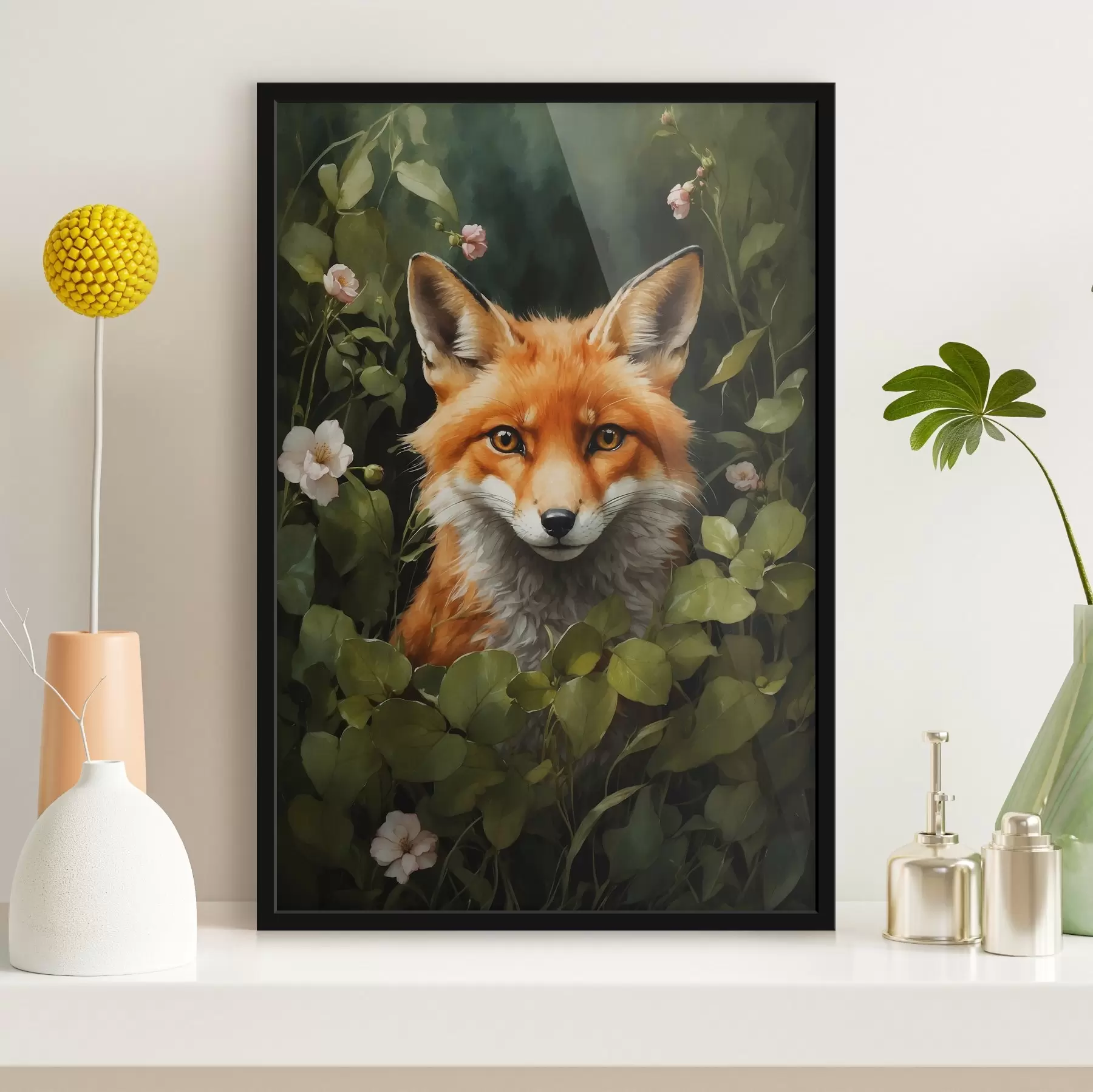 Fototapety Líška v kríkoch f41777