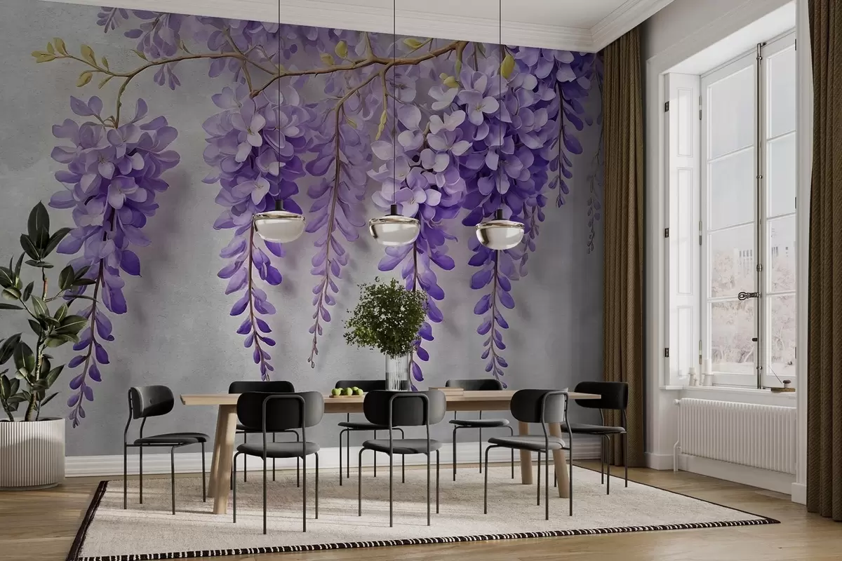 Fototapety Svieža kytica kvetov na stene v akvarelovom štýle w02611 - Uwalls.sk Fototapety Svieža kytica kvetov na stene v akvarelovom štýle w02611