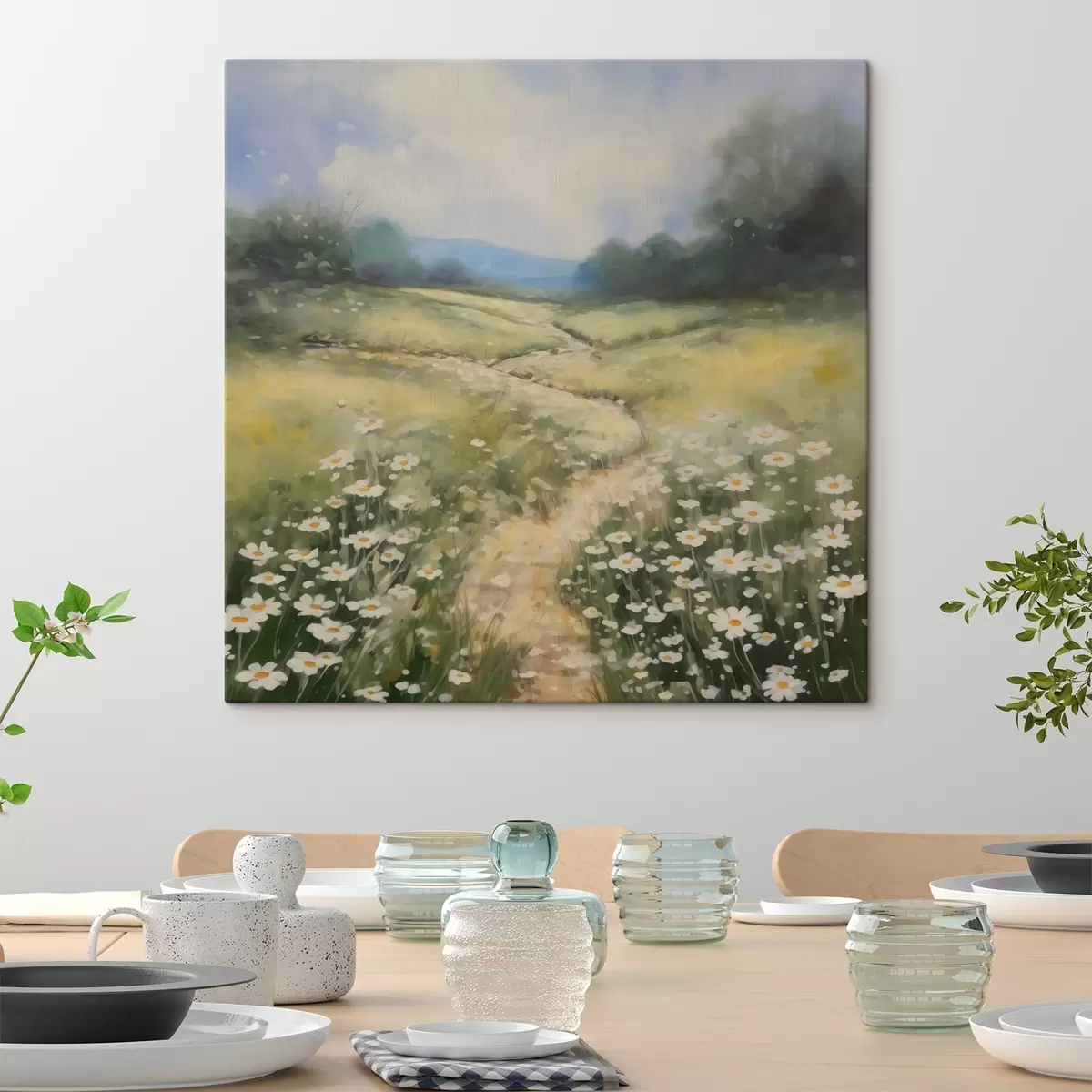 Obraz Lúka so sedmokráskami imitácia maľby s42134