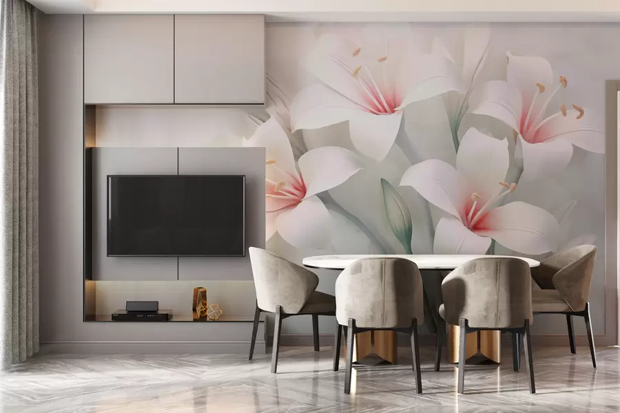 Fototapety Nádherné ľalie na rozmazanom pozadí w02556