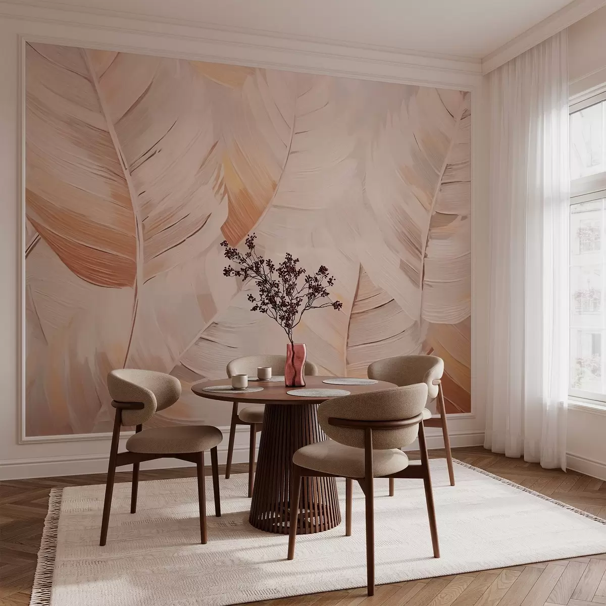 Fototapety Abstraktné béžové listy w02576 - Uwalls.sk Fototapety Abstraktné béžové listy w02576