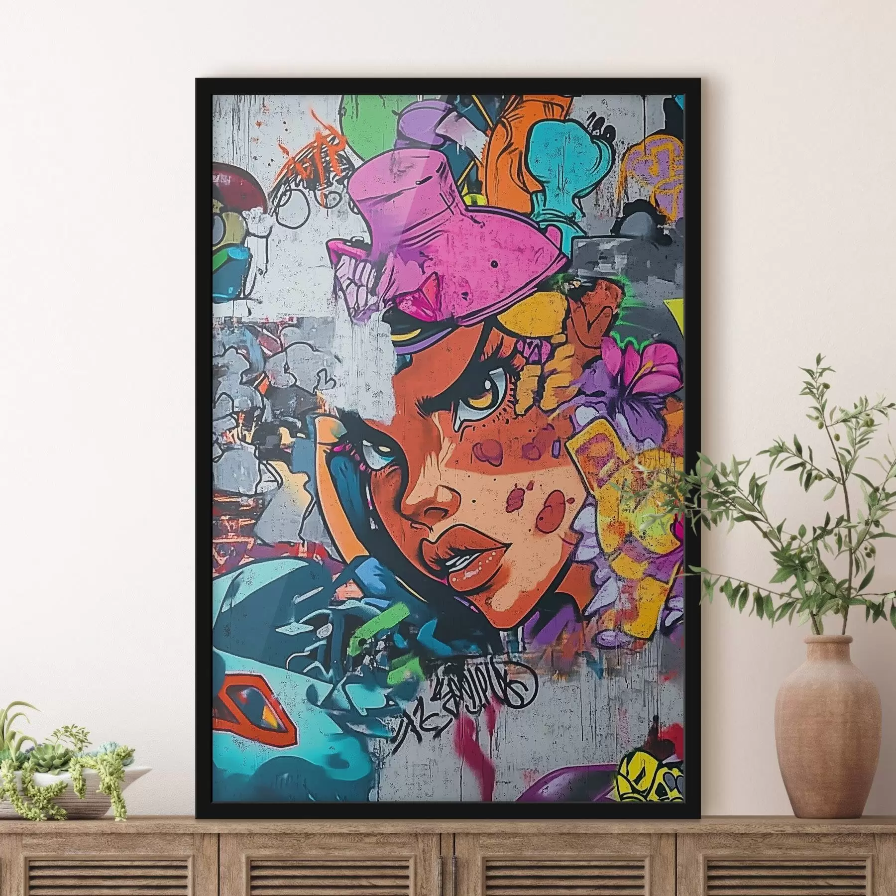 Fototapety Jasný graffiti portrét f42173