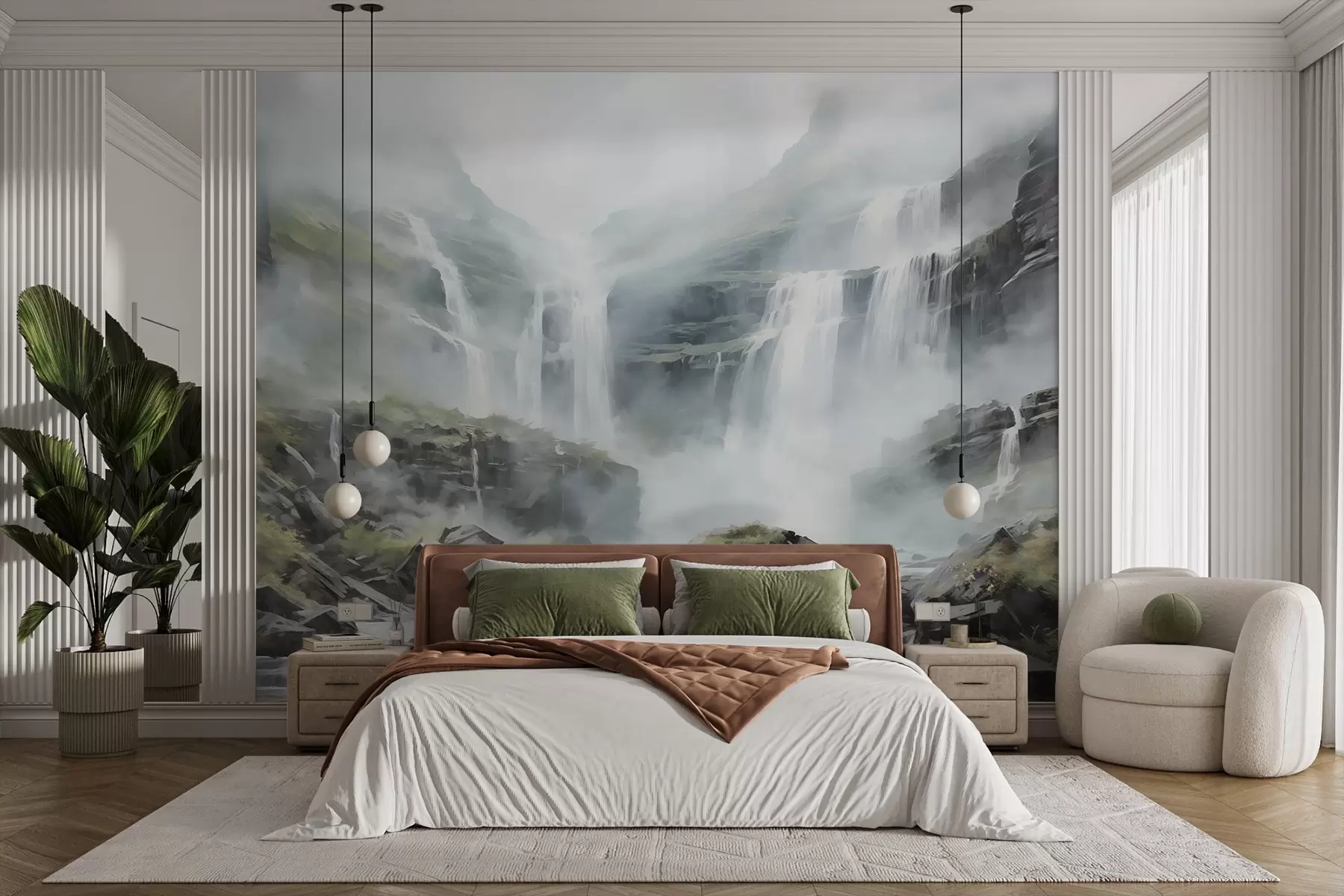 Fototapety Vodopád v hmle w08572