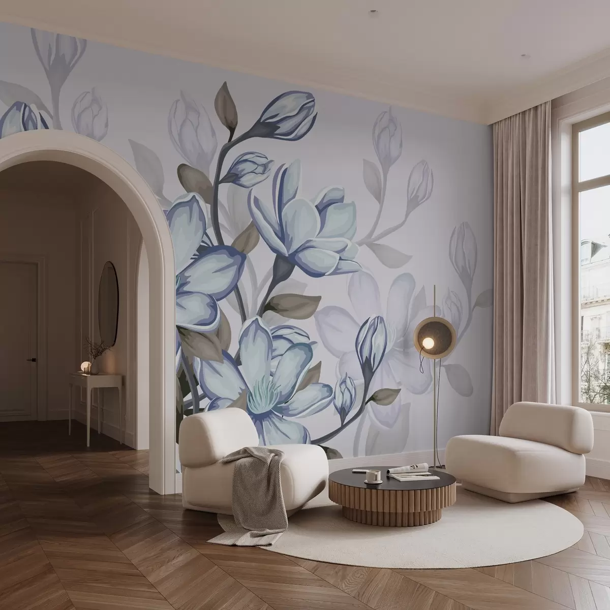 Fototapety veľké modré kvety w02663v1